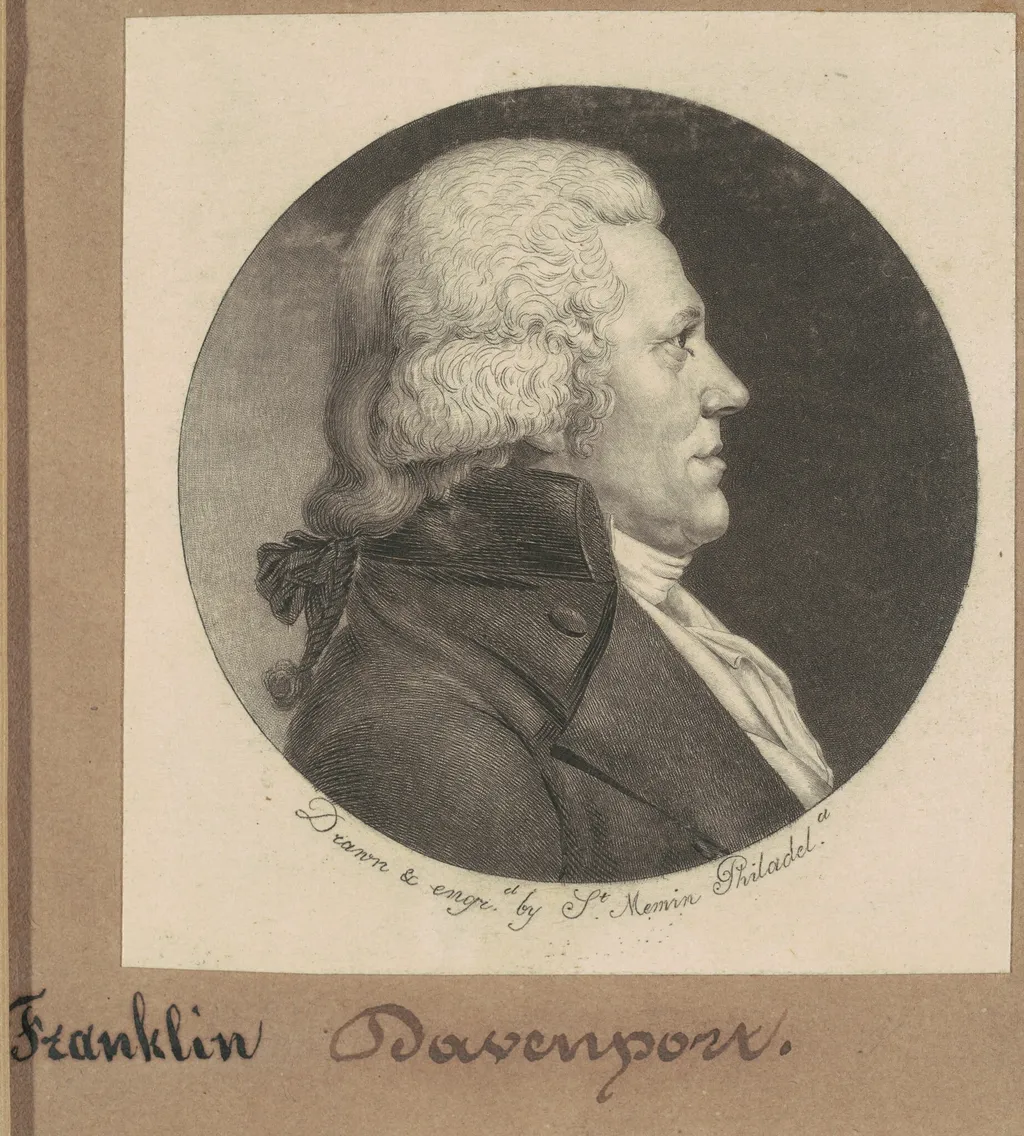 Franklin Davenport, by Charles B. J. Févret de Saint-Mémin, ink, 1798