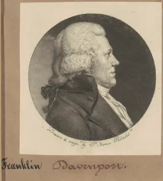 Franklin Davenport, by Charles B. J. Févret de Saint-Mémin, ink, 1798