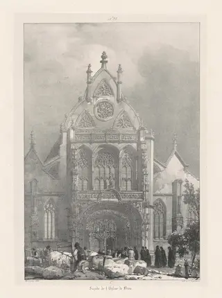 Façade de l'Église de Brou (Facade of the Church at Brou), by Richard Parkes Bonington, ink, 1825