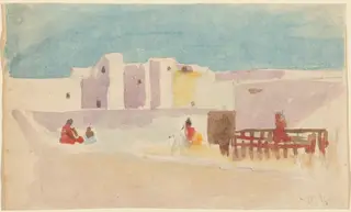 Walls of a North African City, by Hercules Brabazon Brabazon, graphite, 1864
