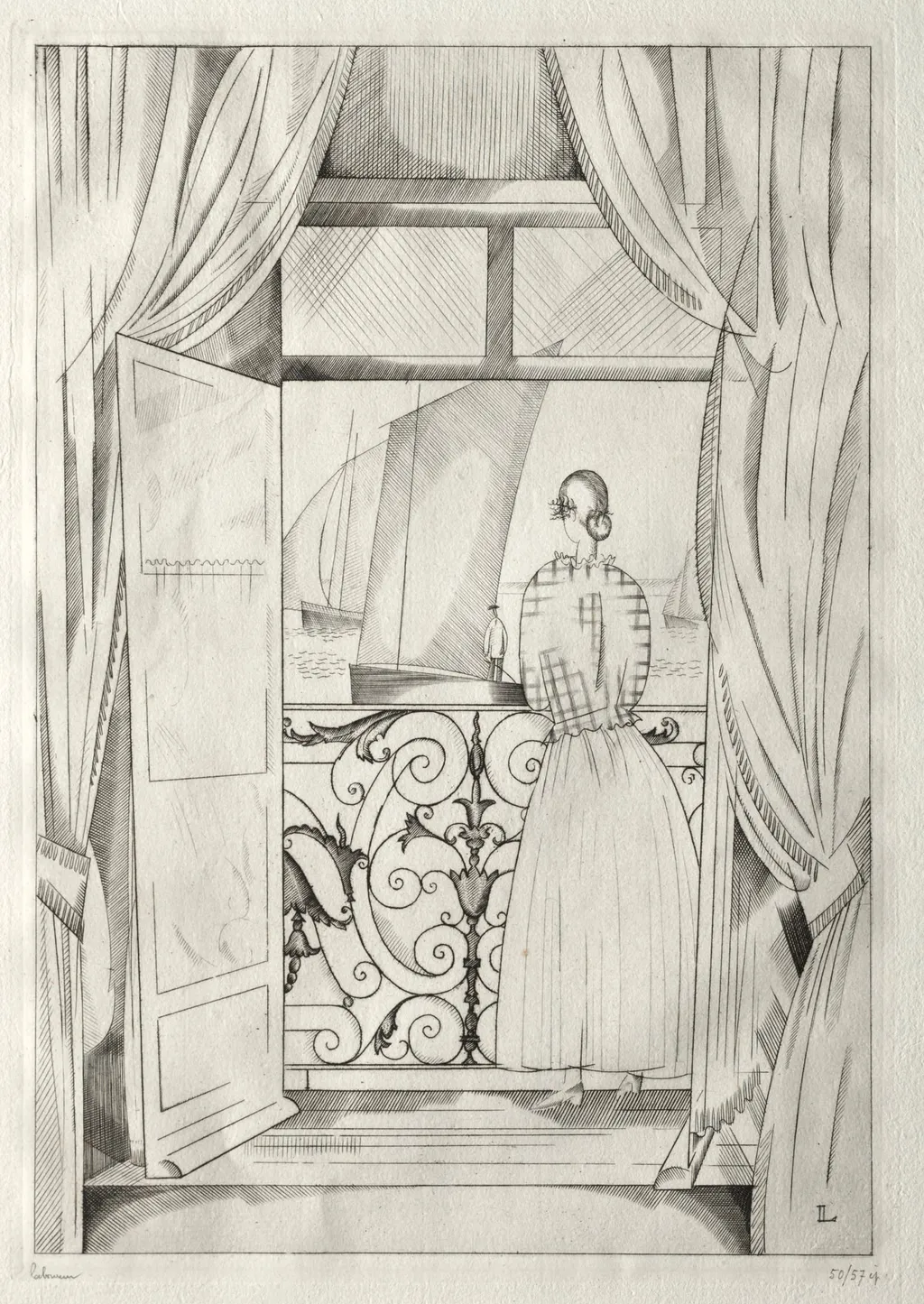 The Balcony over the Sea, by Jean-Émile Laboureur, 1923