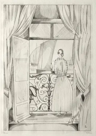The Balcony over the Sea, by Jean-Émile Laboureur, 1923