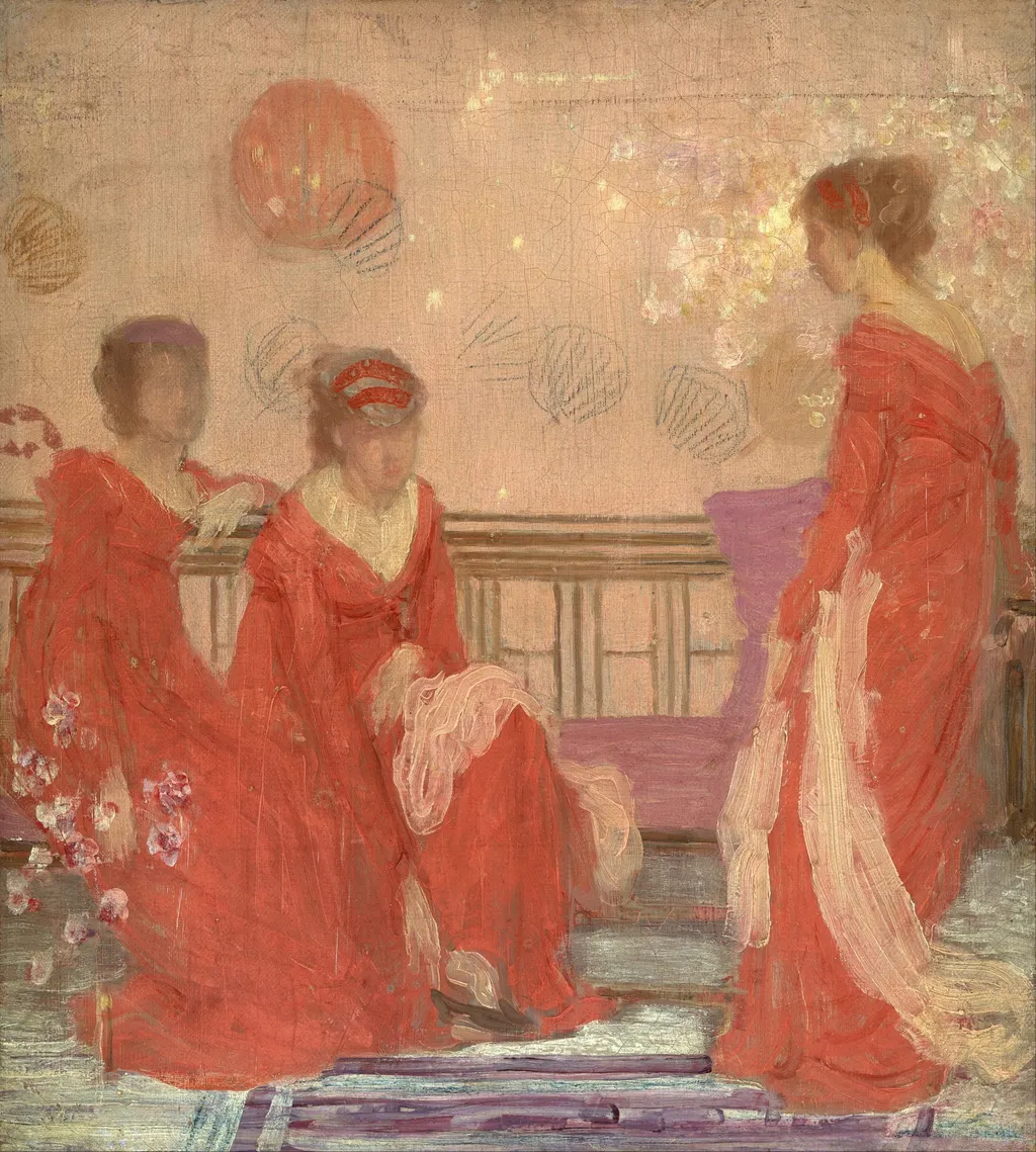 Harmony in Flesh Colour and Red, by James McNeill Whistler, oil, 1869
