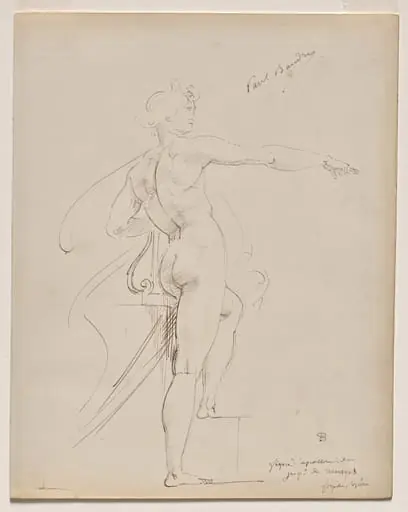Study of Apollo for Marsyas (recto), by Paul-Jacques-Aimé Baudry, 1864