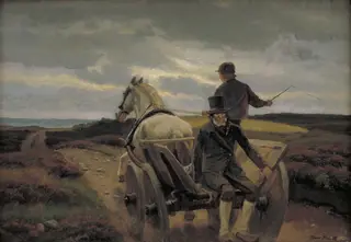 Driving Home, by Hans Smidth, oil, 1898