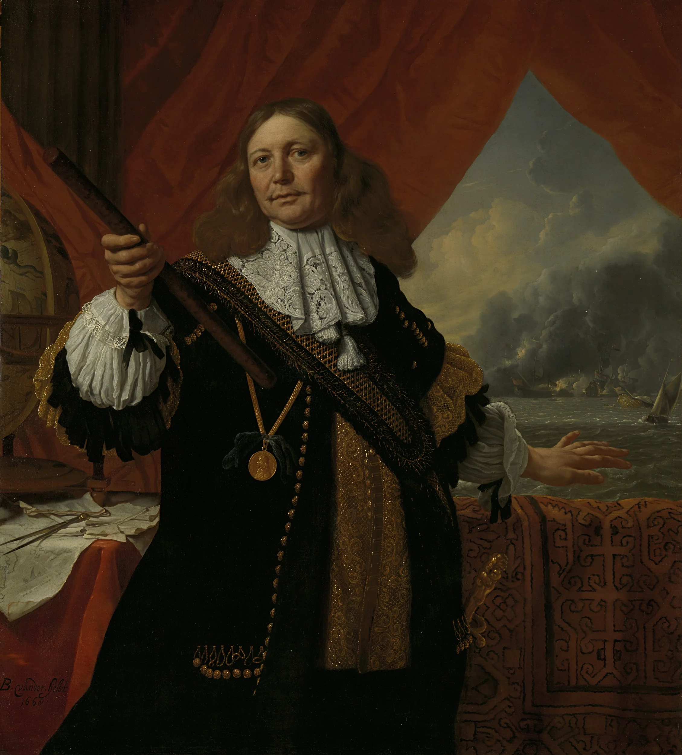 Johan de Liefde (c 1619-73), Vice admiral, detail