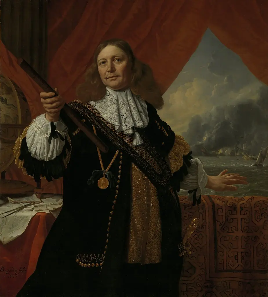 Johan de Liefde (c 1619-73), Vice admiral, by Bartholomeus van der Helst, oil, 1668