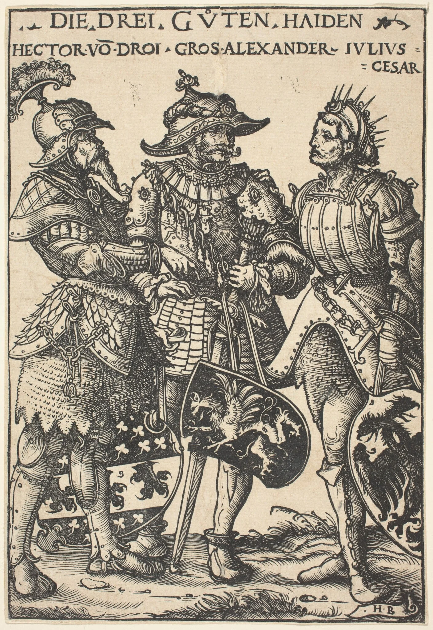 Hector, Alexander and Julius Caesar, detail