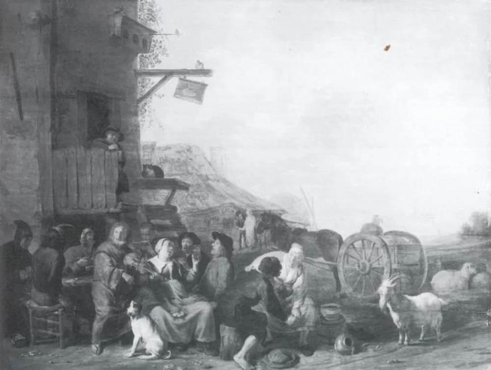 Drinking Company outside a Tavern, detail
