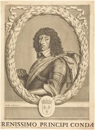 Louis II de Bourbon, by Michel Lasne, ink, 1628