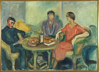 Oslo Bohemians, by Edvard Munch, oil, 1925