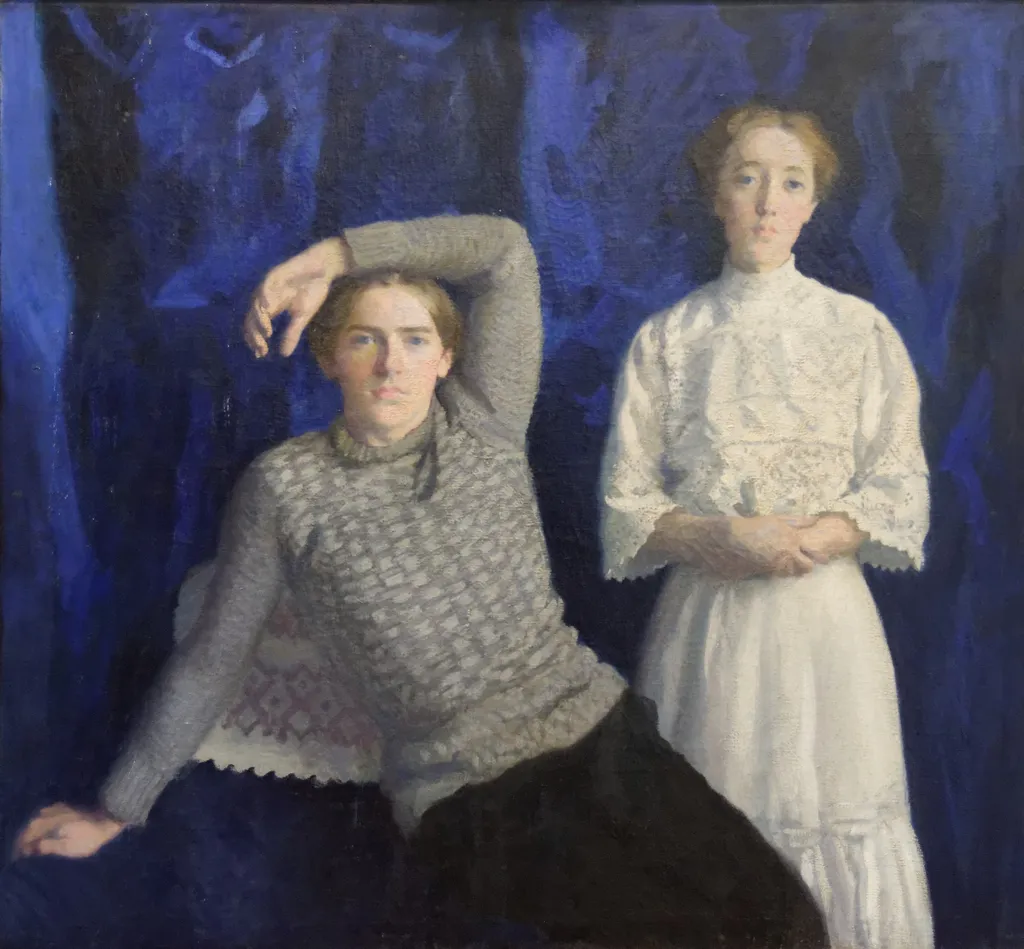 Double Portrait (Béni and Noémi), by Károly Ferenczy, oil, 1908