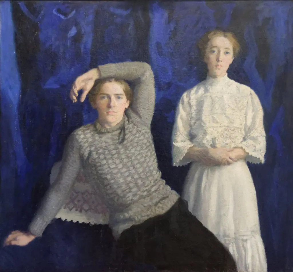 Double Portrait (Béni and Noémi), by Károly Ferenczy, oil, 1908
