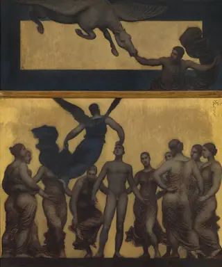 The Inspiration, by Xavier Mellery, oil, 1893