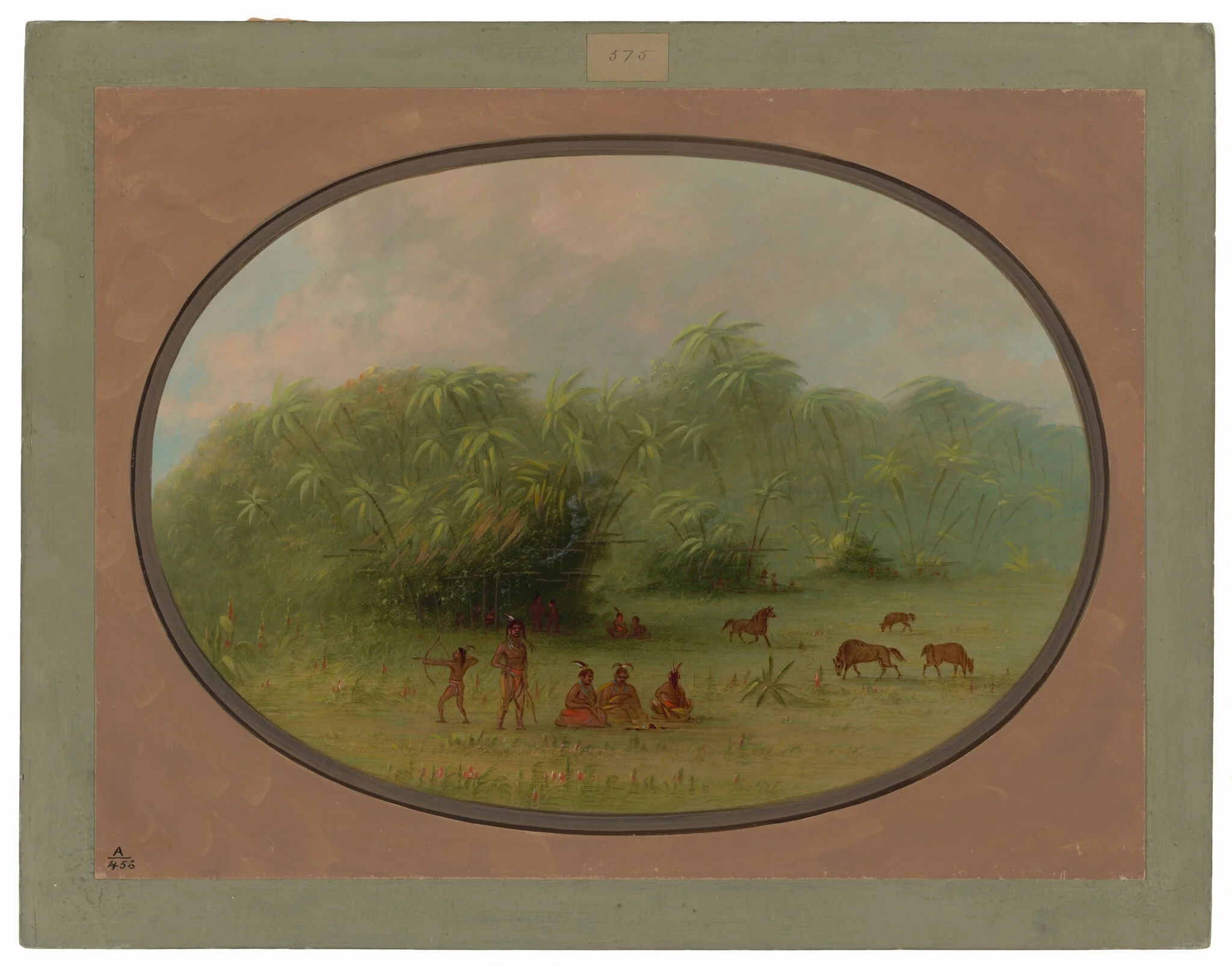 Indians and Horses in the Forest, detail