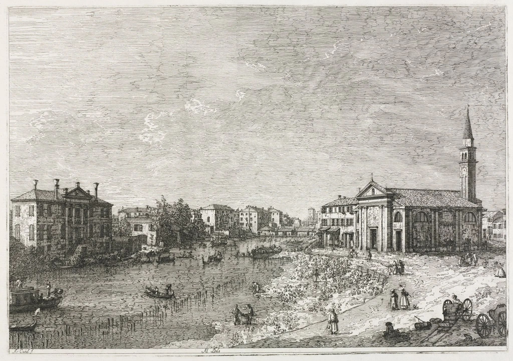 Views: View of Dolo, A Town on the Brenta, West of Venice, detail