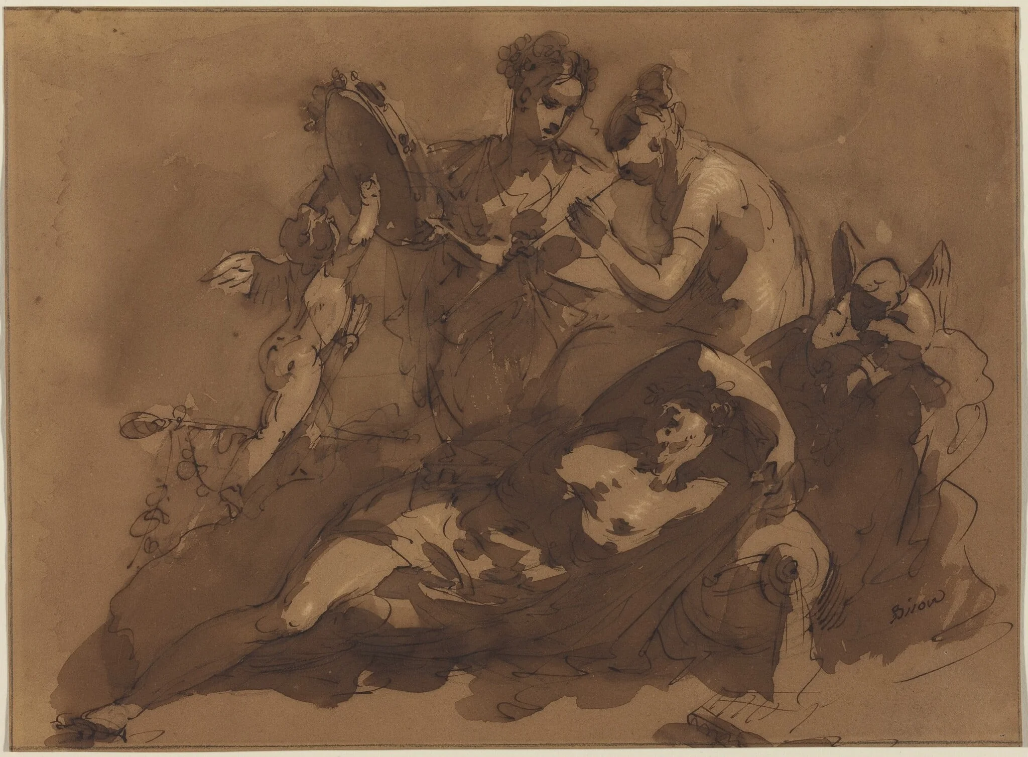 A Mythological Scene with Sea Gods, detail