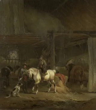 Horse Stable, by Joseph Moerenhout, oil, 1835
