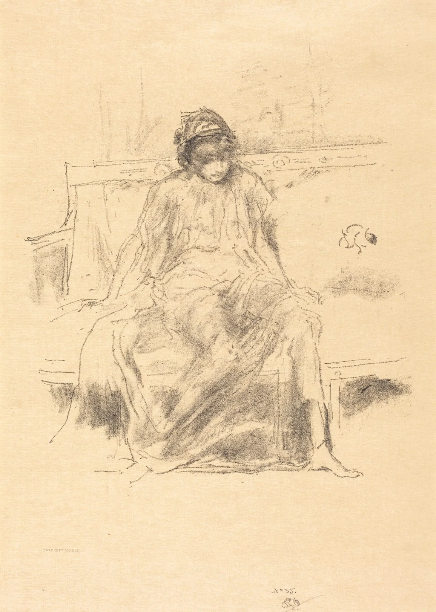 The Draped Figure, Seated, detail