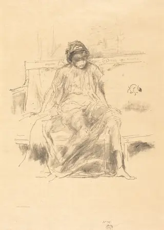 The Draped Figure, Seated, by James McNeill Whistler, ink, 1893