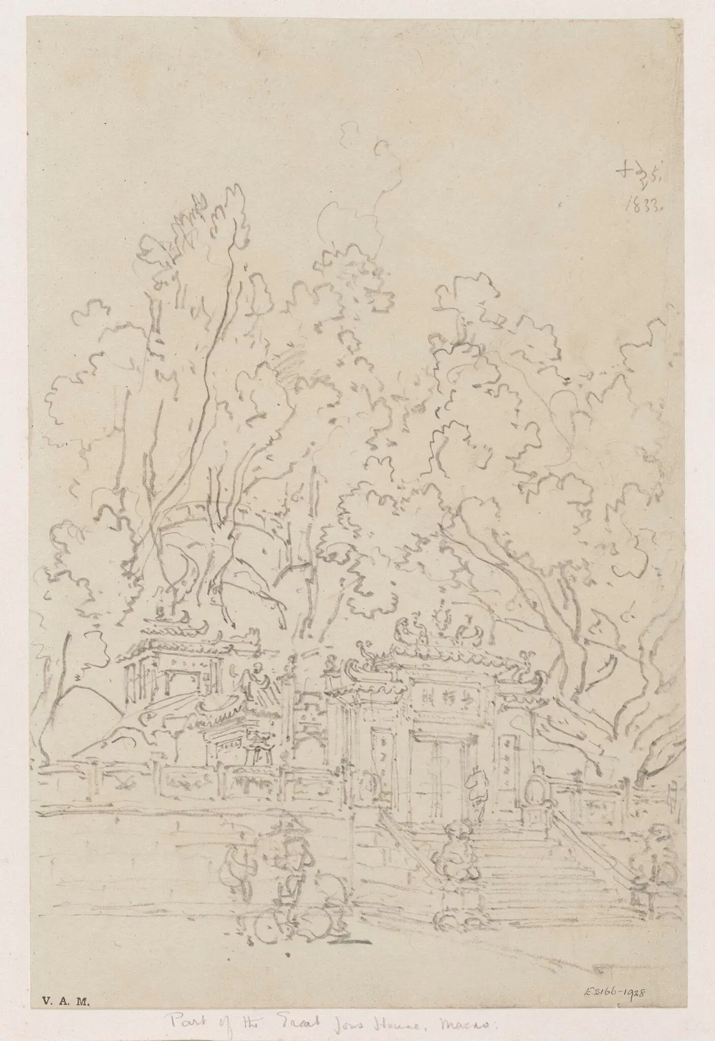 Part of the A-Ma Temple, Macau, by George Chinnery, 8