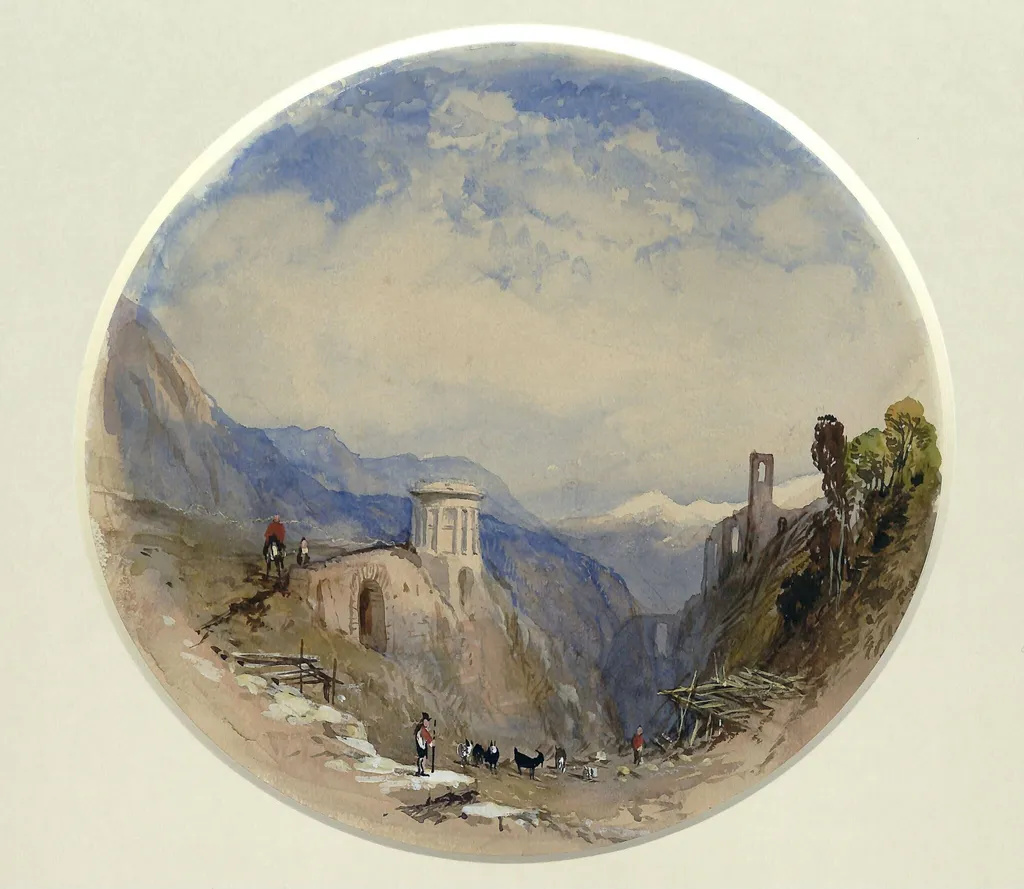Italian landscape, by Clarkson Frederick Stanfield, watercolor, 1820