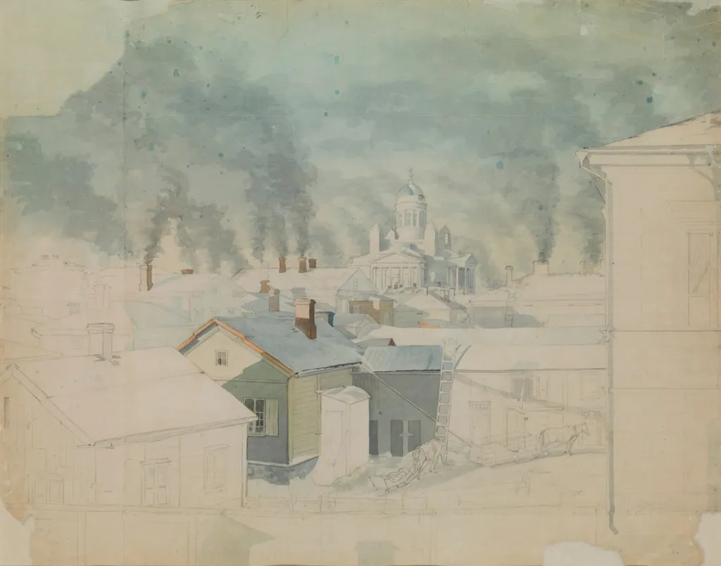 Kylmä talviaamu Helsingissä, by Magnus von Wright