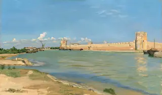 The Western Ramparts at Aigues-Mortes, by Frédéric Bazille, oil, 1867