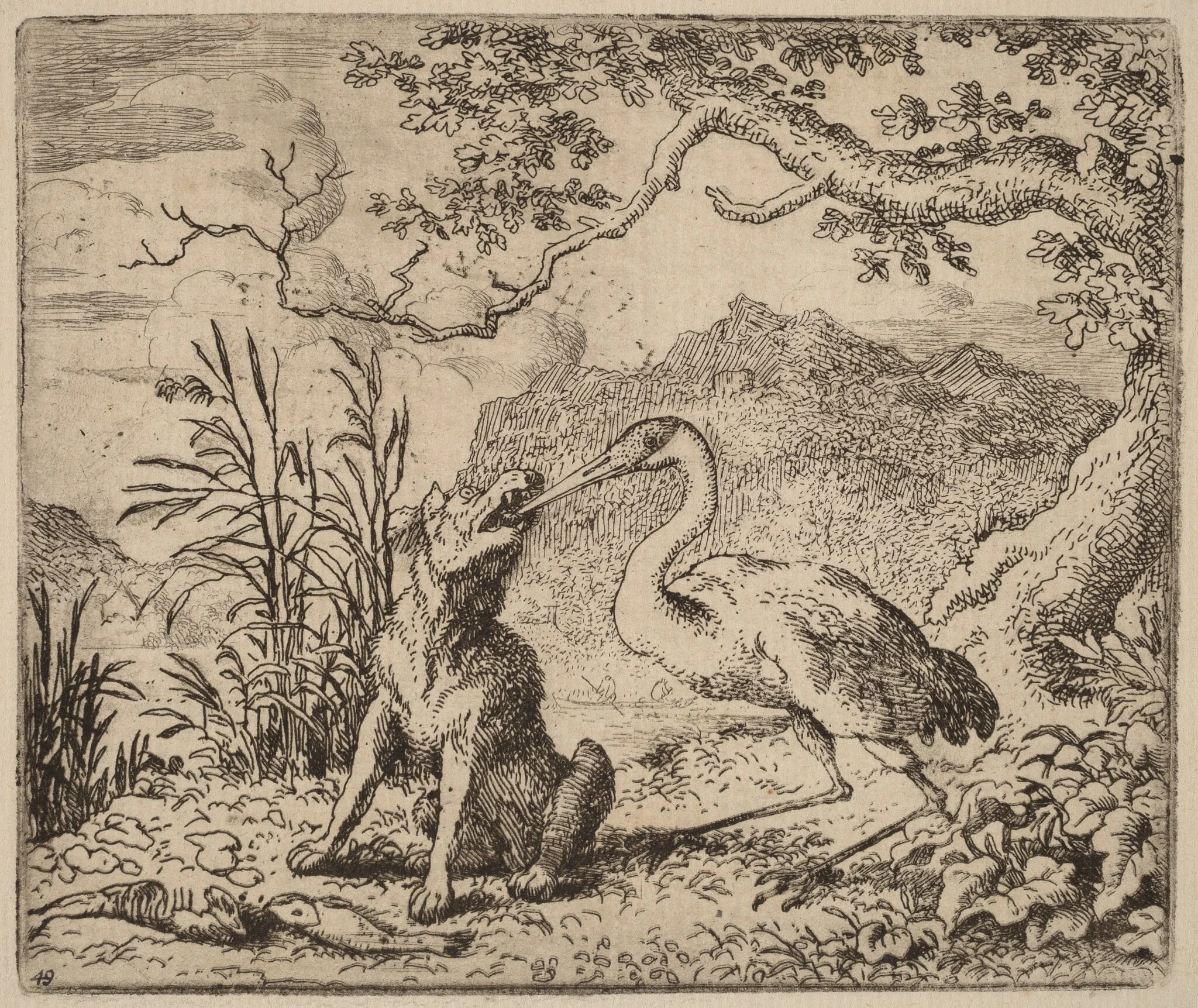 The Wolf and the Crane, detail