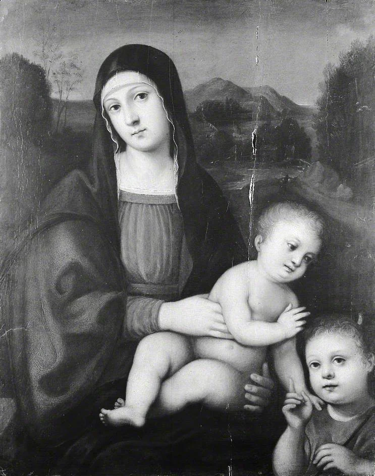 The Virgin and Child with the young St John the Baptist, detail