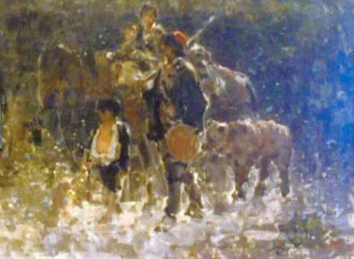 Țigani cu ursul, detail
