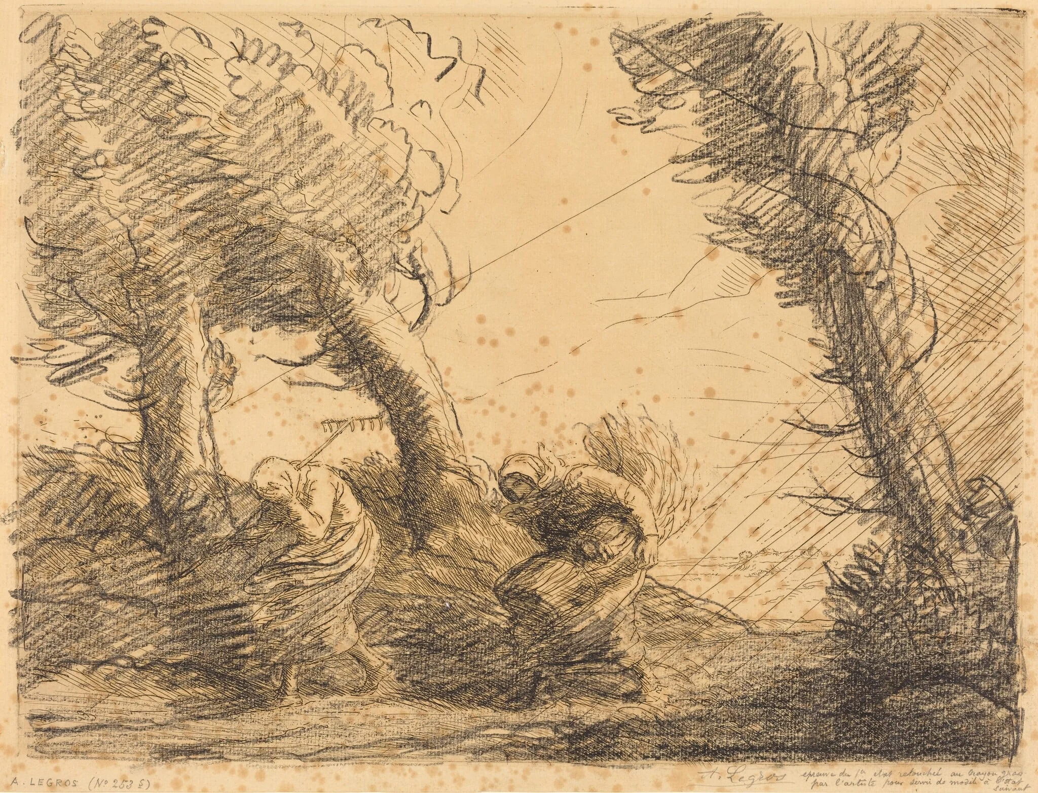 Harvesters Surprised by the Storm (Moissoneuses surprises par l'orage), detail