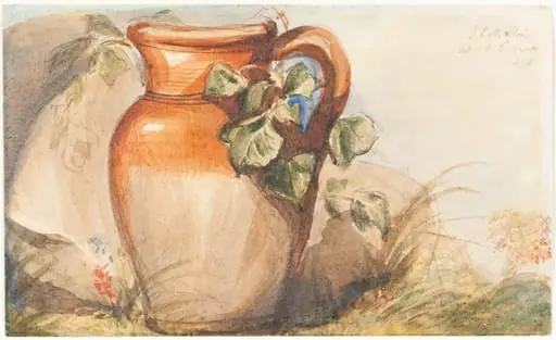 Study of a Pottery Jug [recto], by John Everett Millais, graphite, 1842