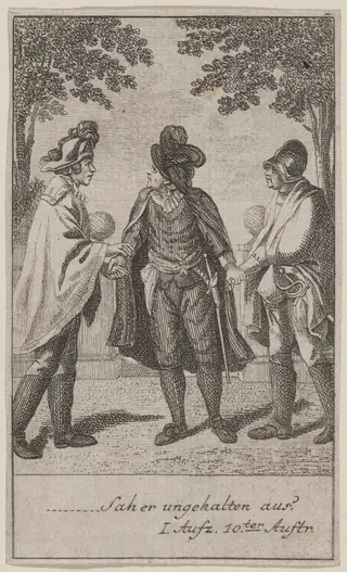 Sah er ungehalten aus? (What, look’d he frowningly?), by Daniel Nikolaus Chodowiecki, ink, 1778