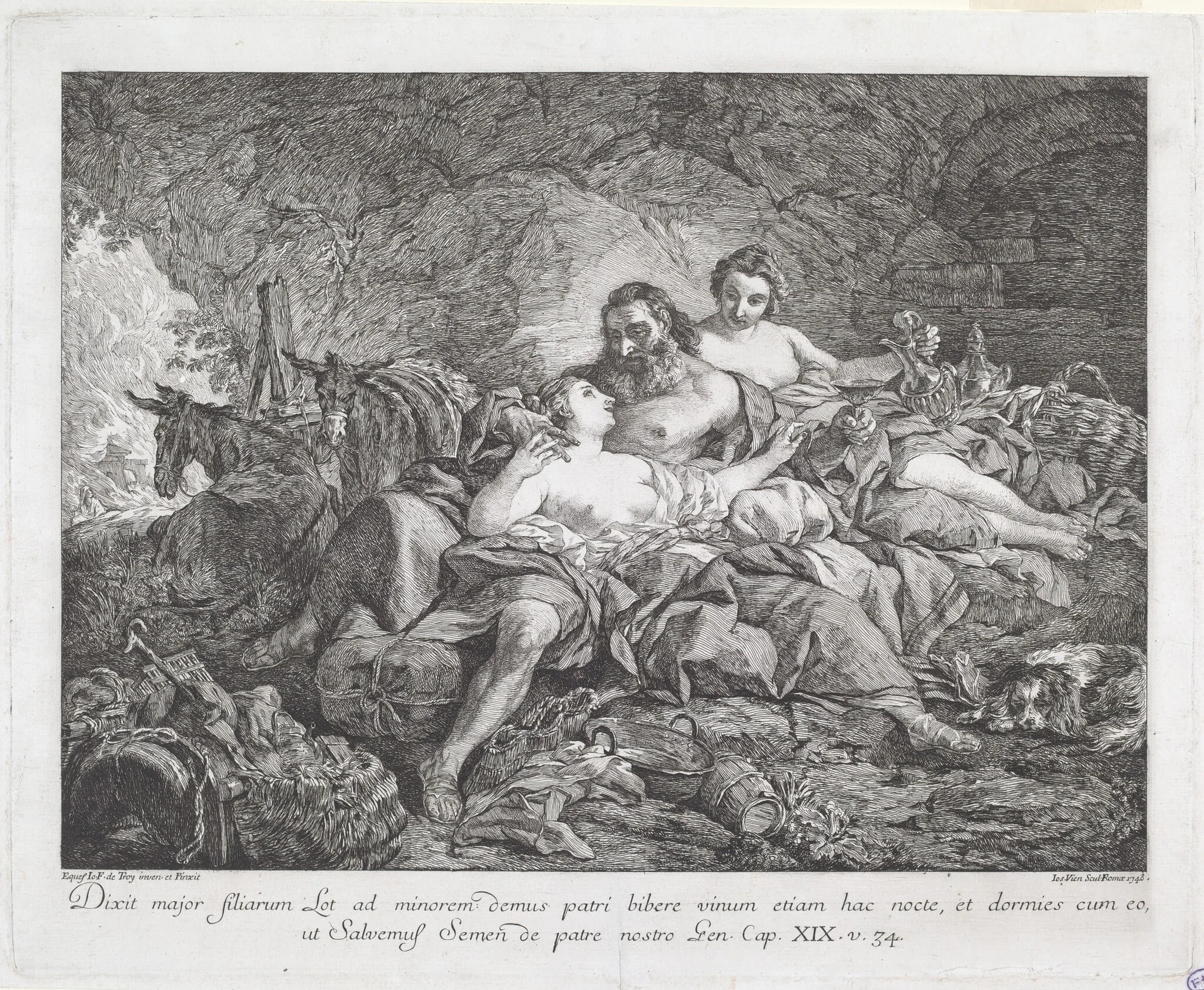 Lot and His Daughters, detail
