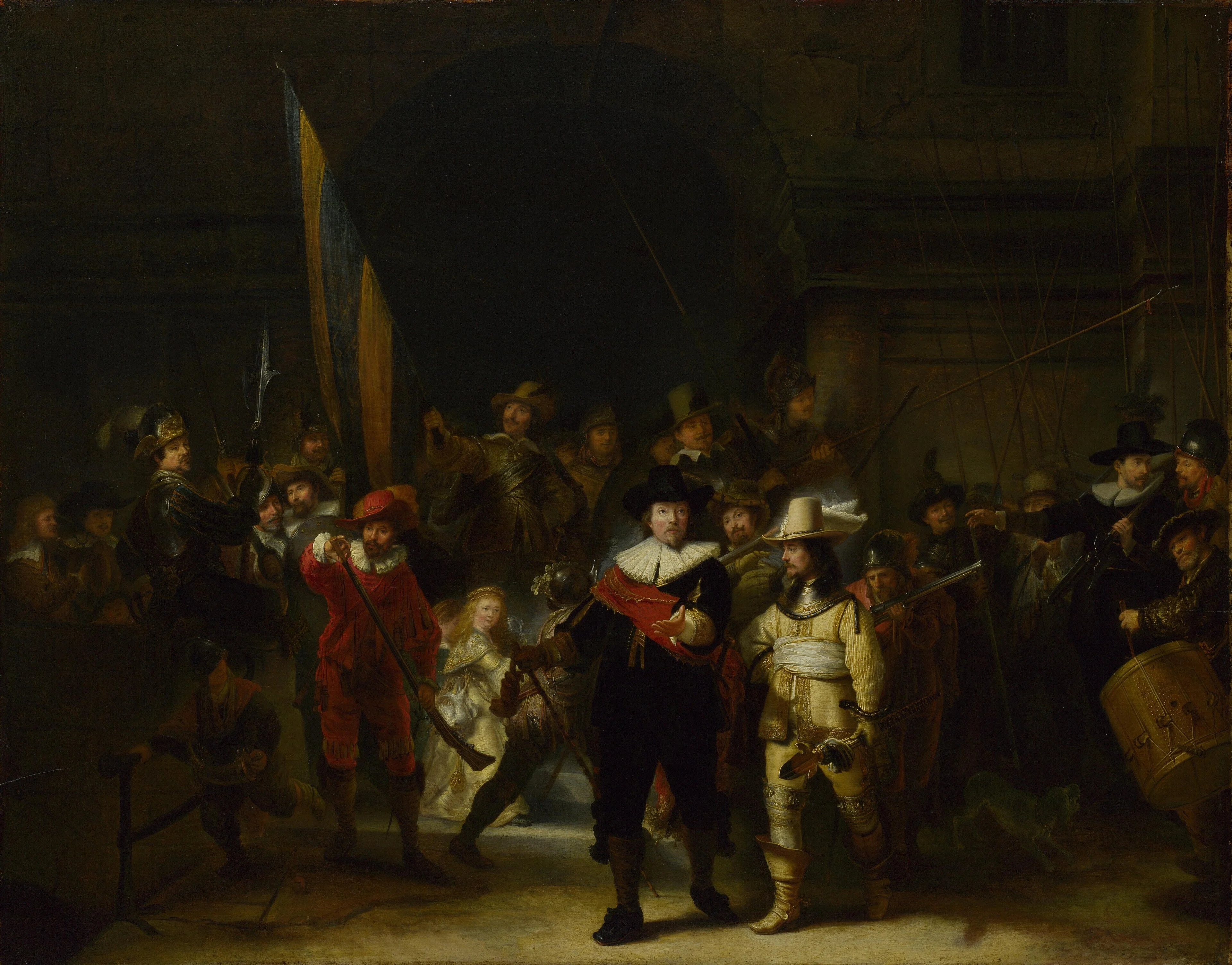 The Company of Captain Banning Cocq, detail