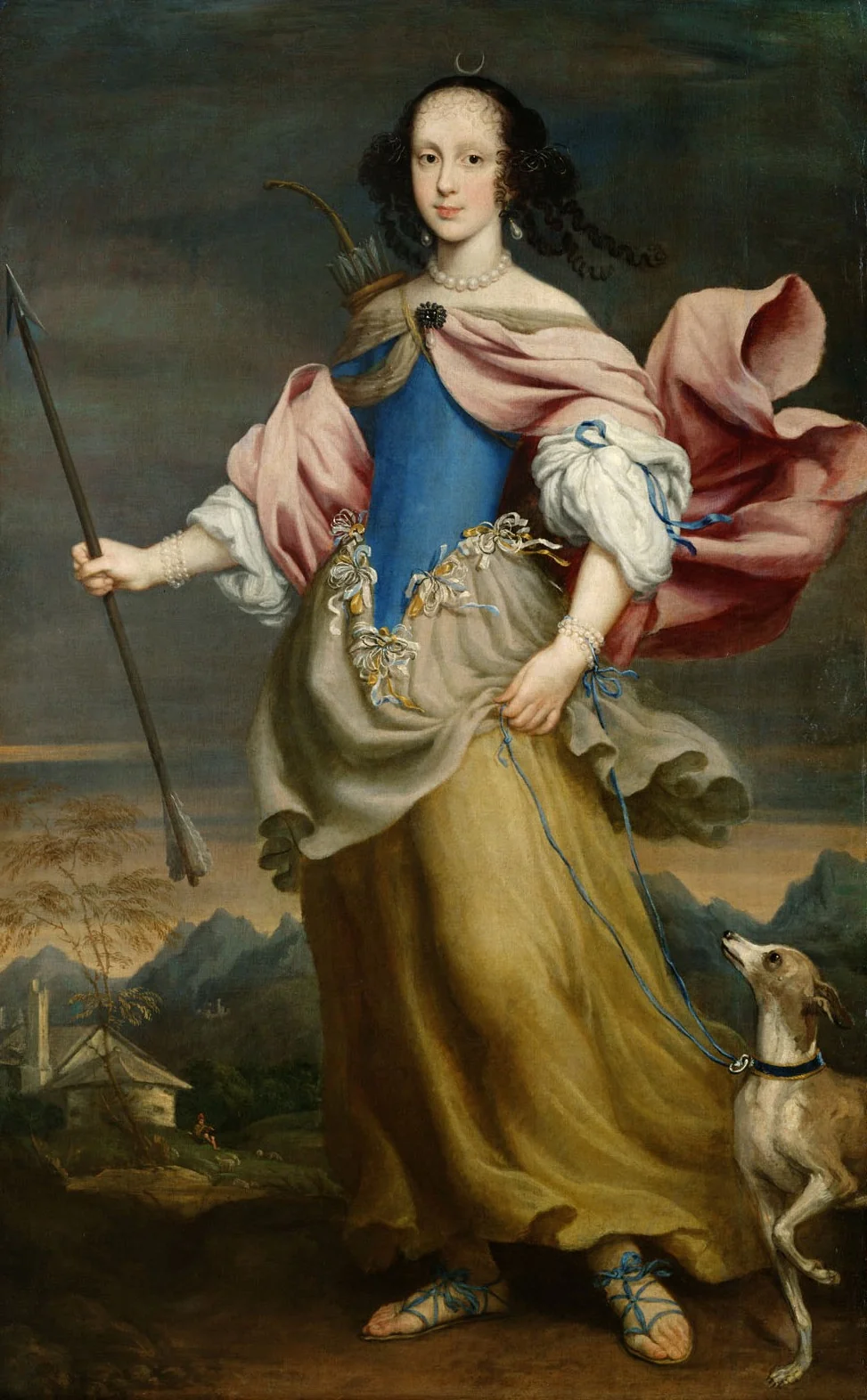 Erzherzogin Claudia Felicitas (1653-1676), Kaiserin, als Diana, Gattin Kaiser Leopolds I., detail