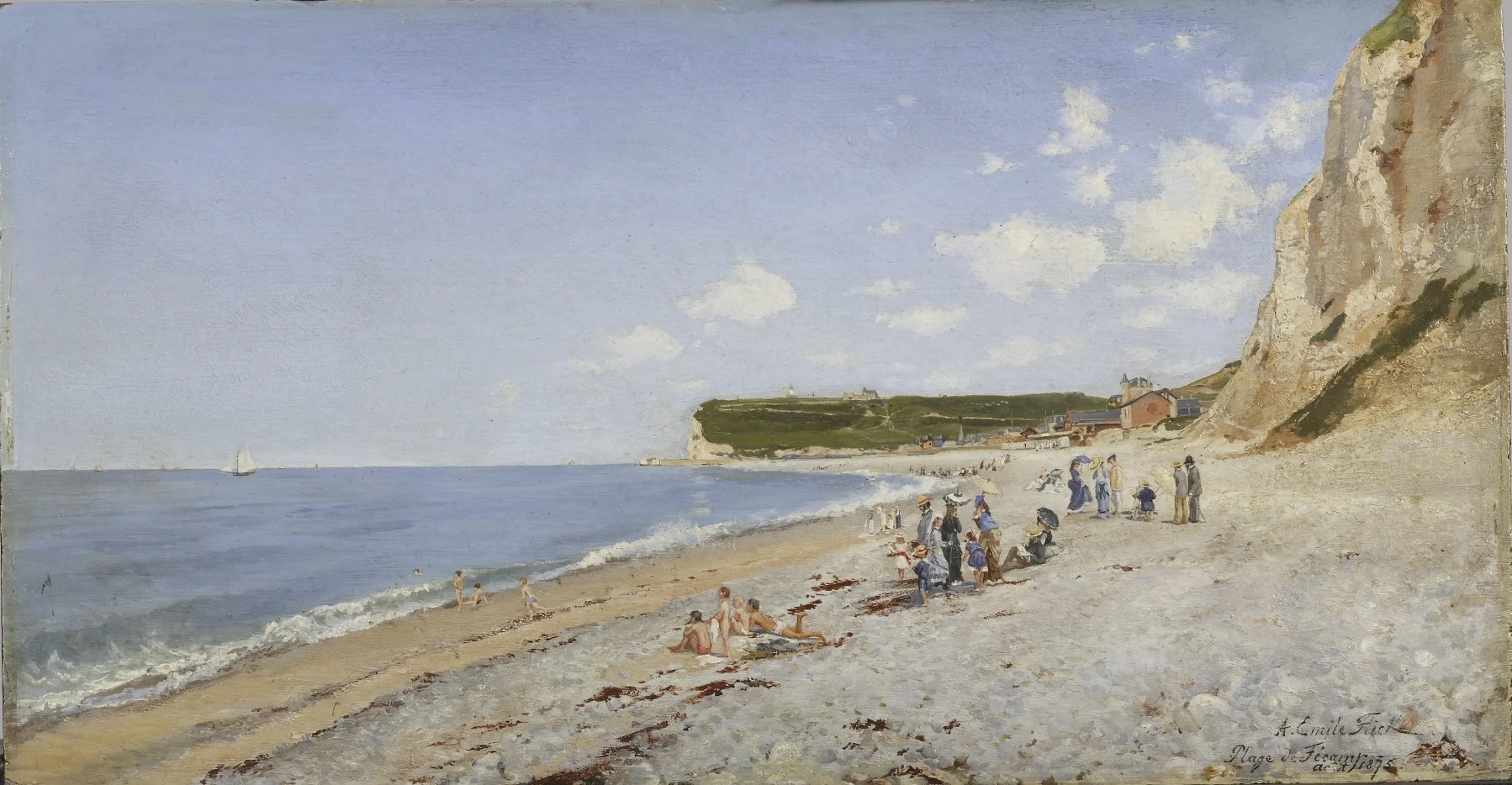 The Beach at Fécamp, detail