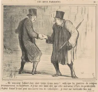 Ah! Monsieur Gobinet, dans quel temps ..., by Honoré Daumier, ink, 1857