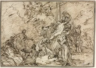 The Deposition (recto), by Christian Winck, 1768