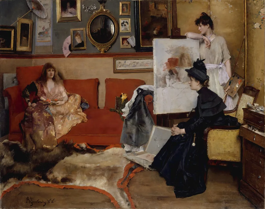 In the Studio, by Alfred Stevens, oil, 1894