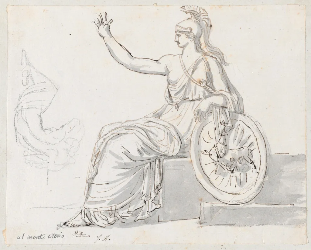 Roma, from the Base of the Antonine Column, by Jacques-Louis David, chalk, 1778