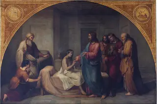 La resurrección de la hija de Jairo, by Benito Sáez García, oil, 1838