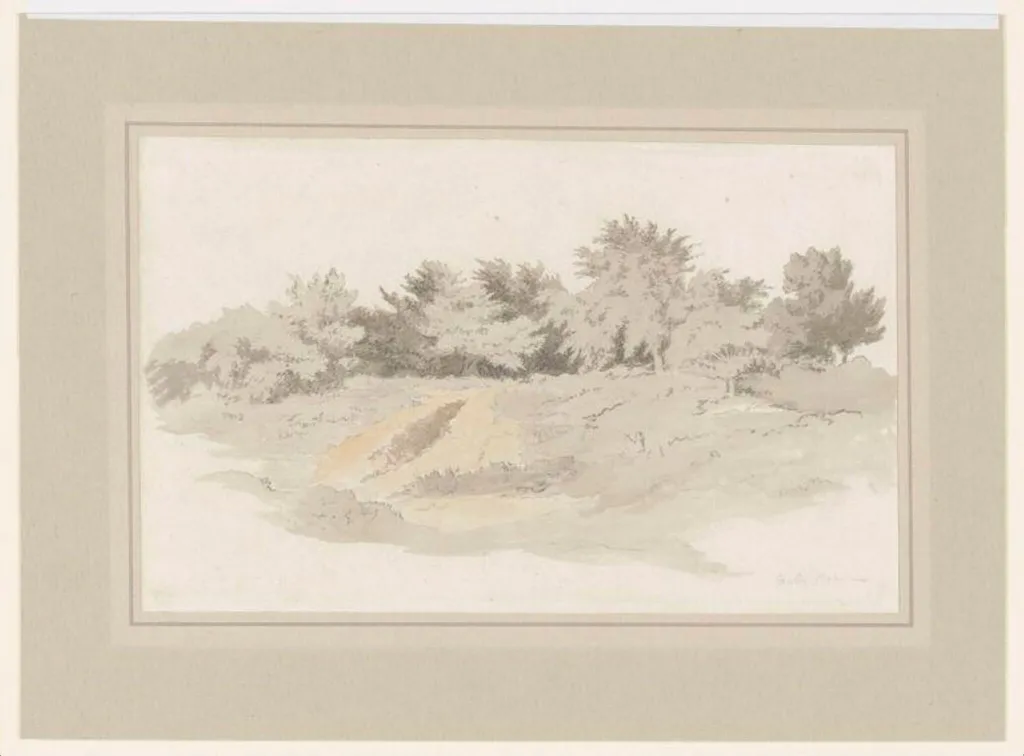 A Group of Trees in Heathland, by Robert Hills, watercolor, 1750