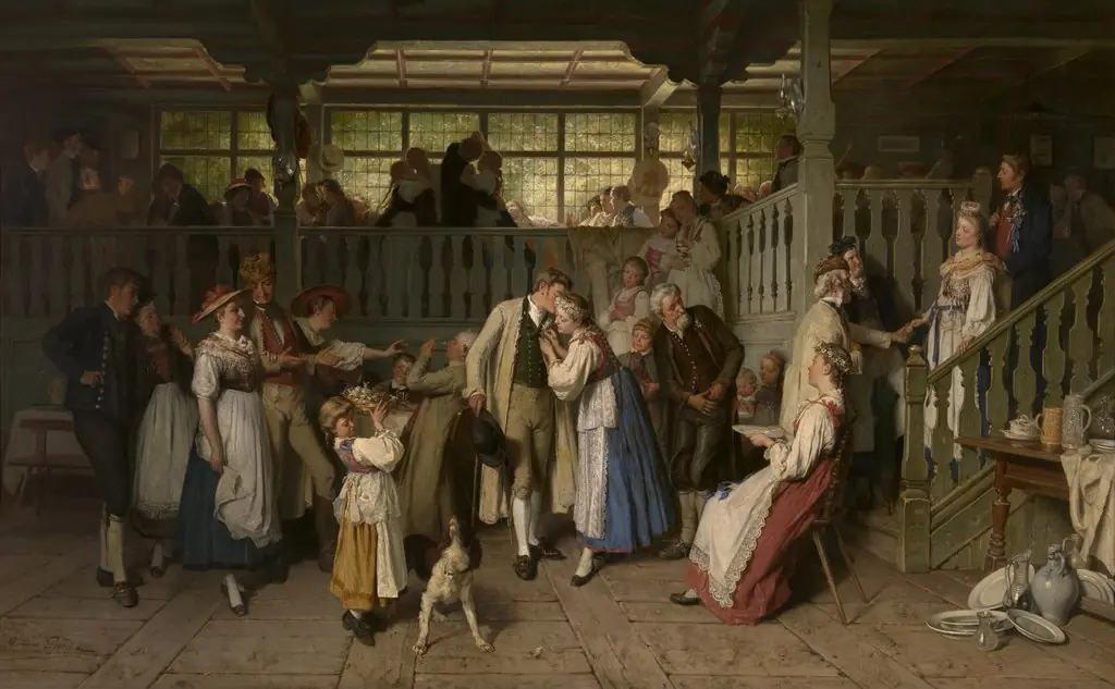 Guests at a Wedding, by Théodore Gérard, oil, 1892