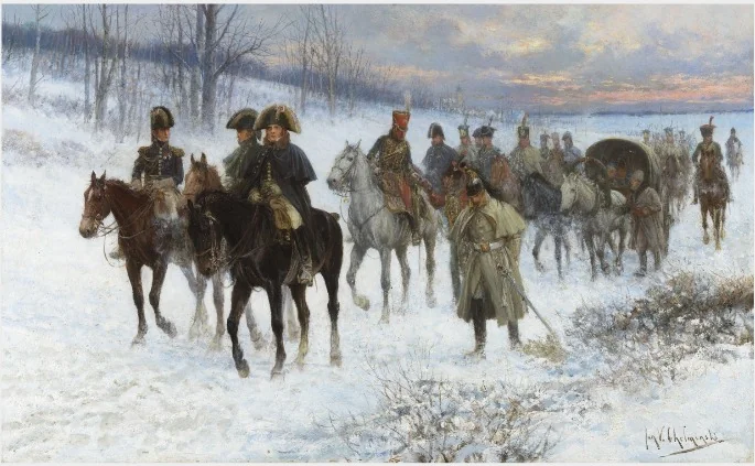 Riders in Snow, detail