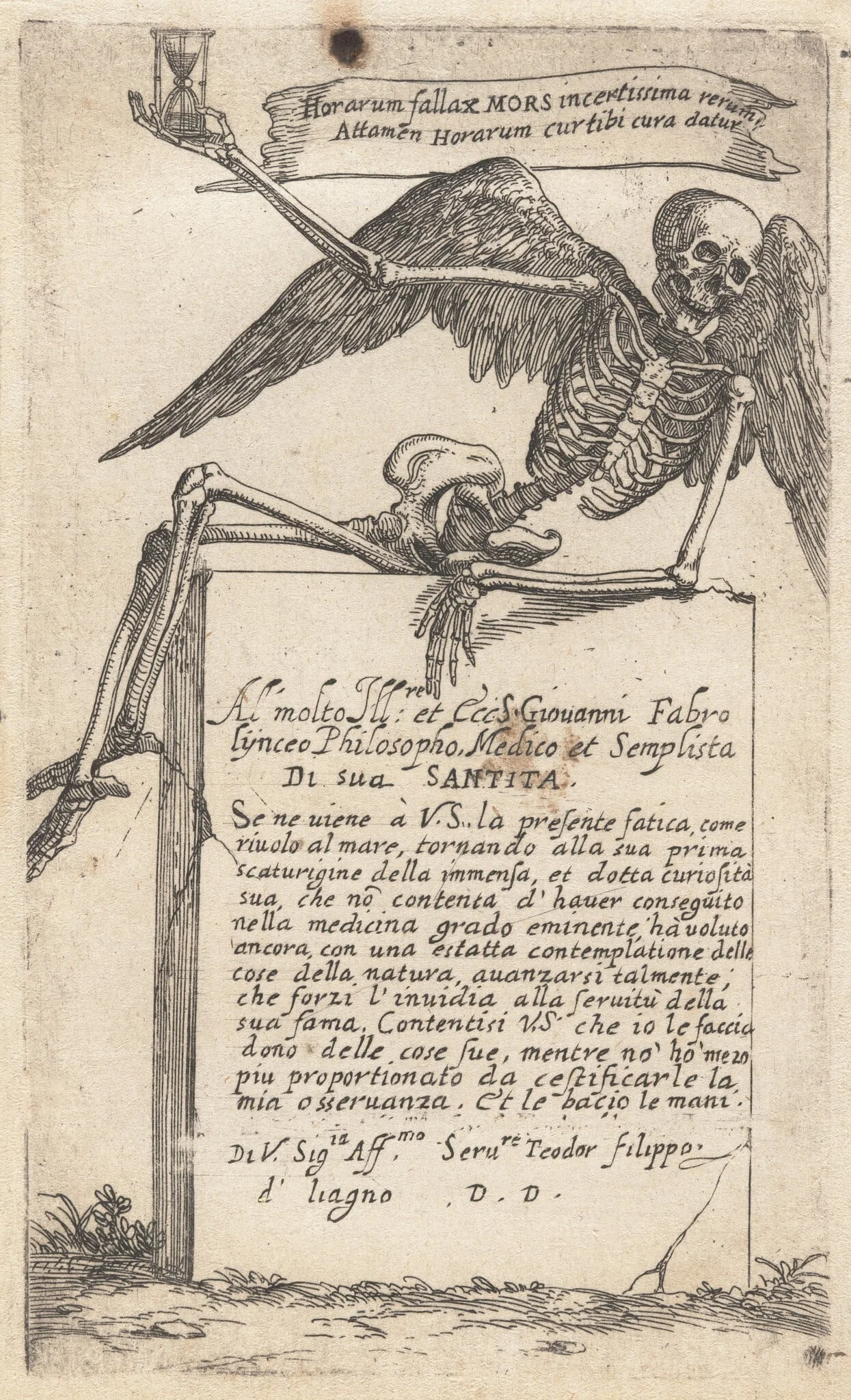 Seated Figure of Death with an Hourglass, detail