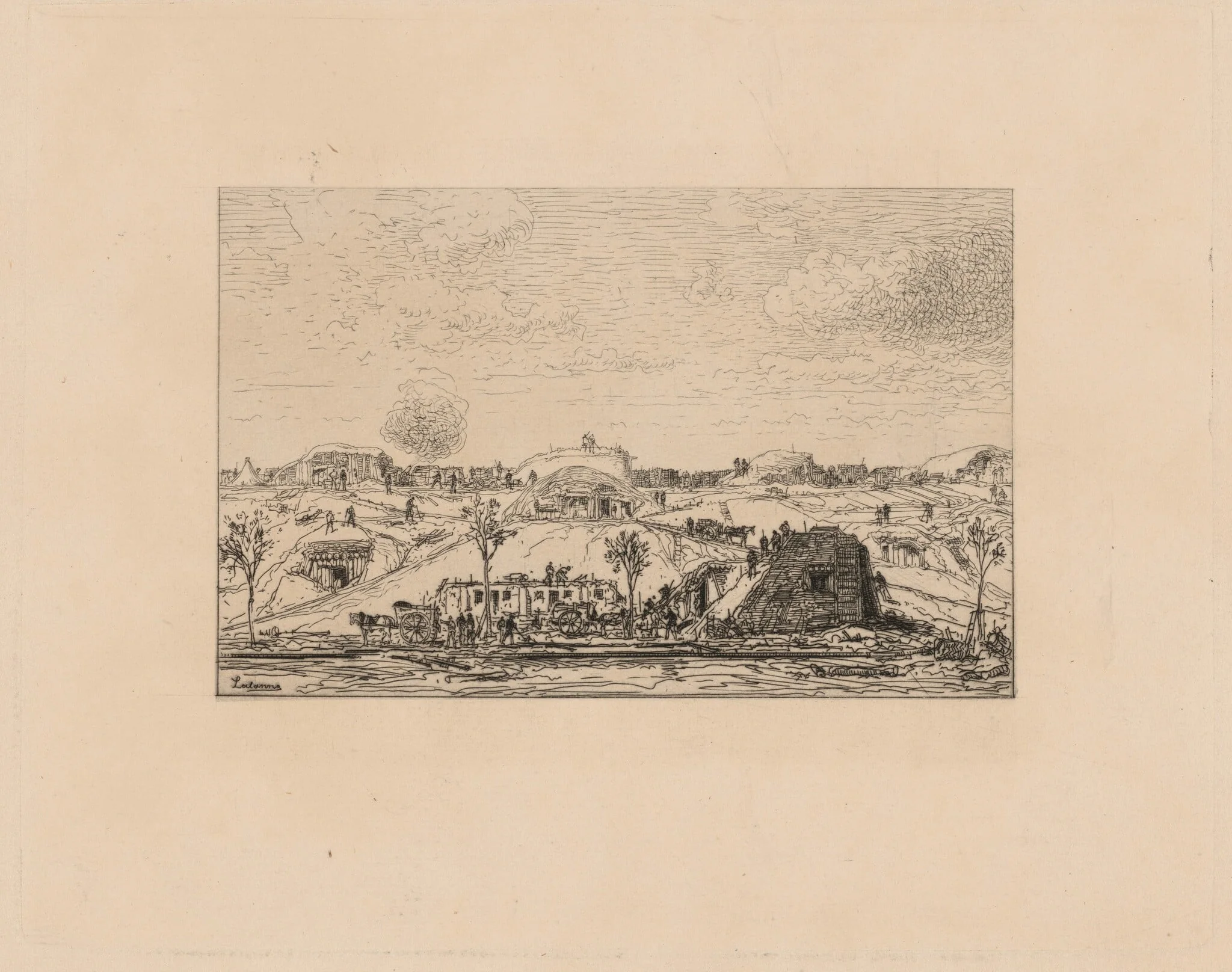Un Tir aux Bastions, detail