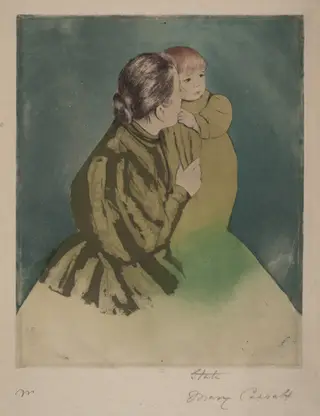 Peasant Mother and Child, by Mary Cassatt, ink, 1894