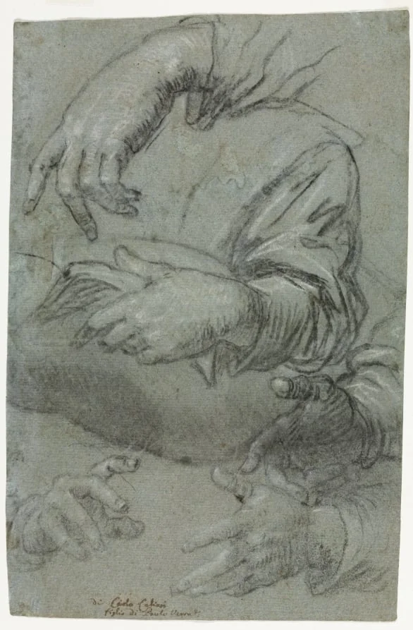Studies of Hands (recto), detail